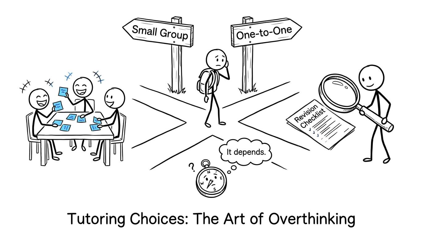 A student chooses between small-group and one-to-one tutoring