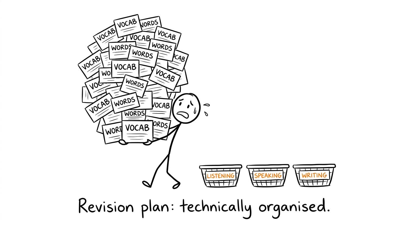 A highly organised vocabulary system becomes slightly less organised in practice