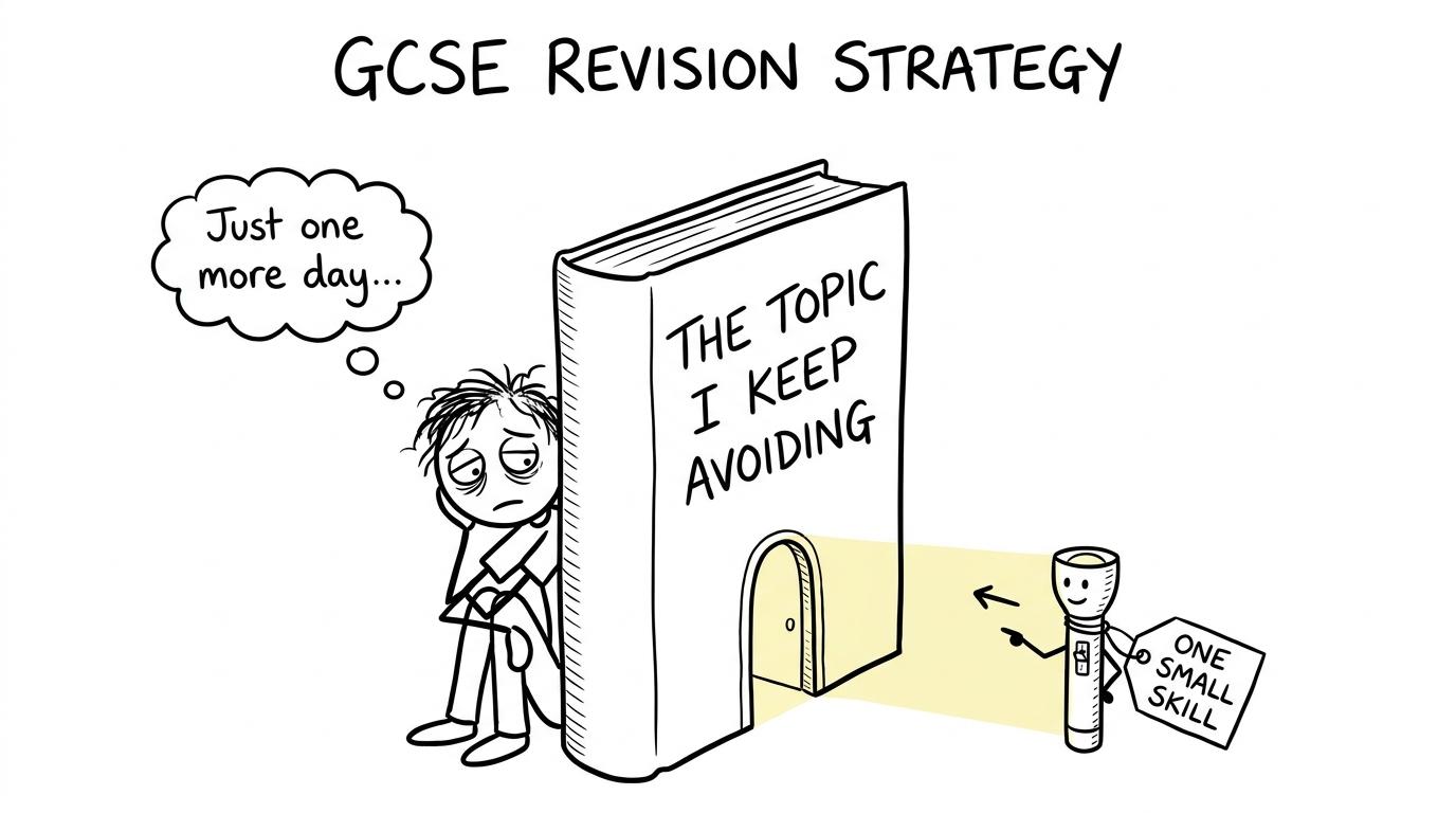 A student discovers a small route around the topic they keep avoiding