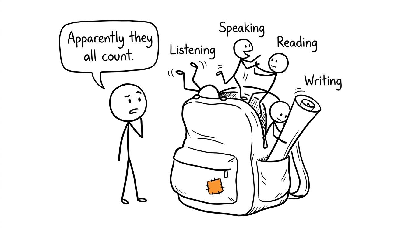 Listening, speaking, reading and writing discover that they all have to fit into the revision plan