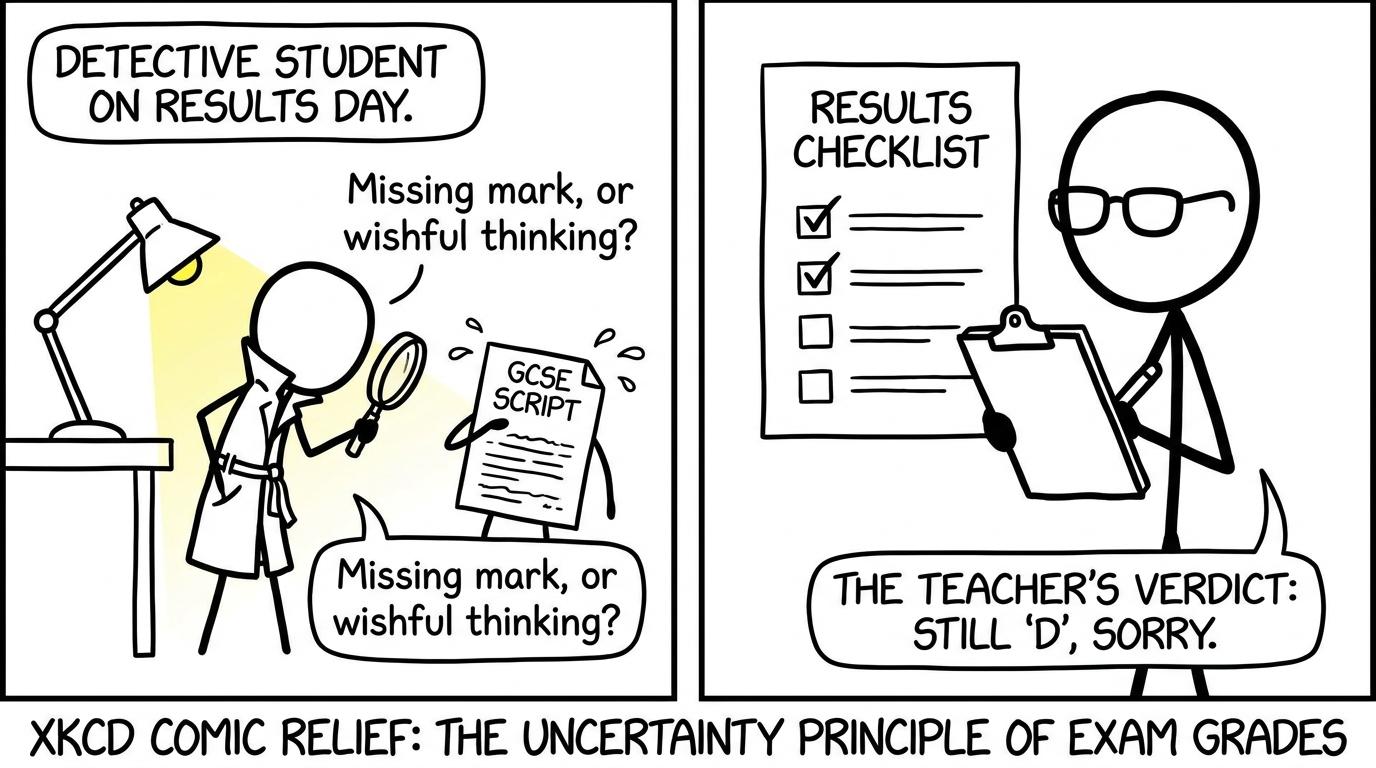 An exam script being questioned by a student detective