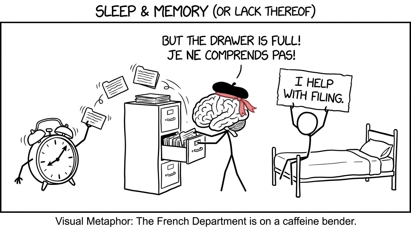 A helpful bed explains its role in filing French vocabulary memories