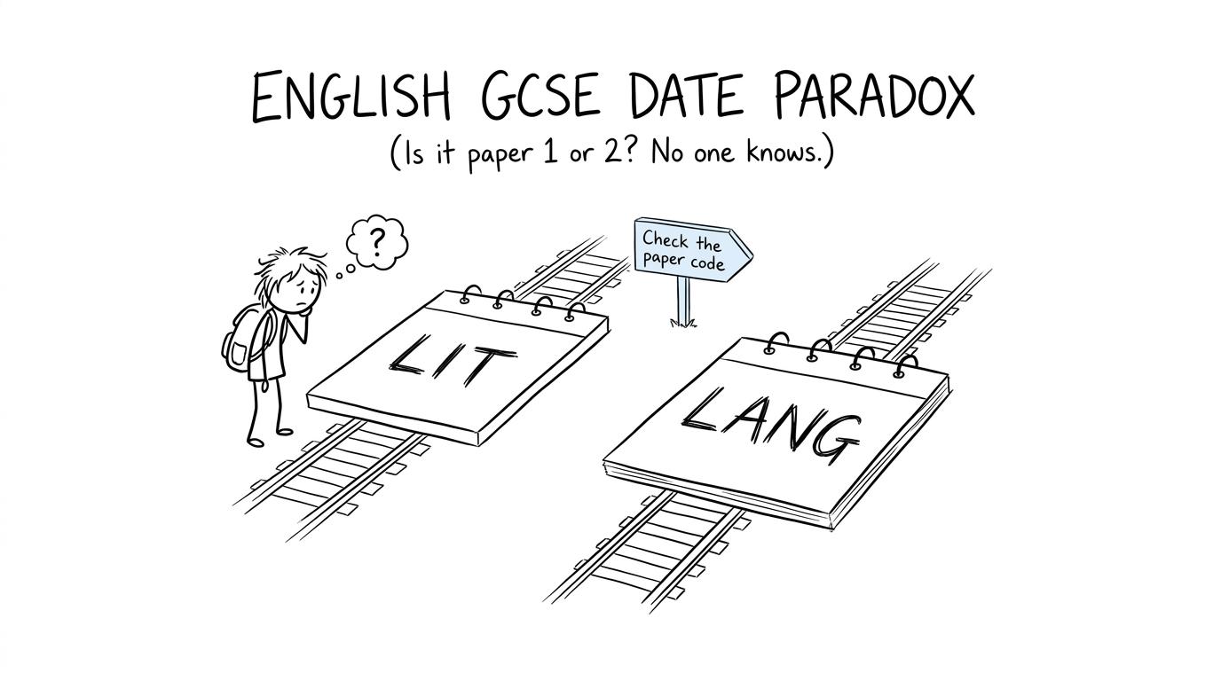 A student trying to distinguish the English Language and Literature dates