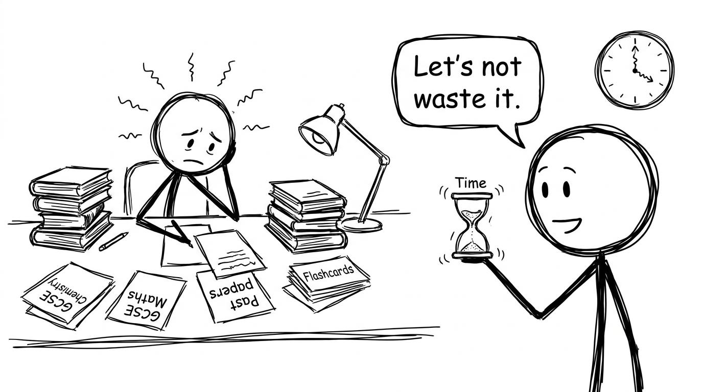 A student tries to revise everything at once