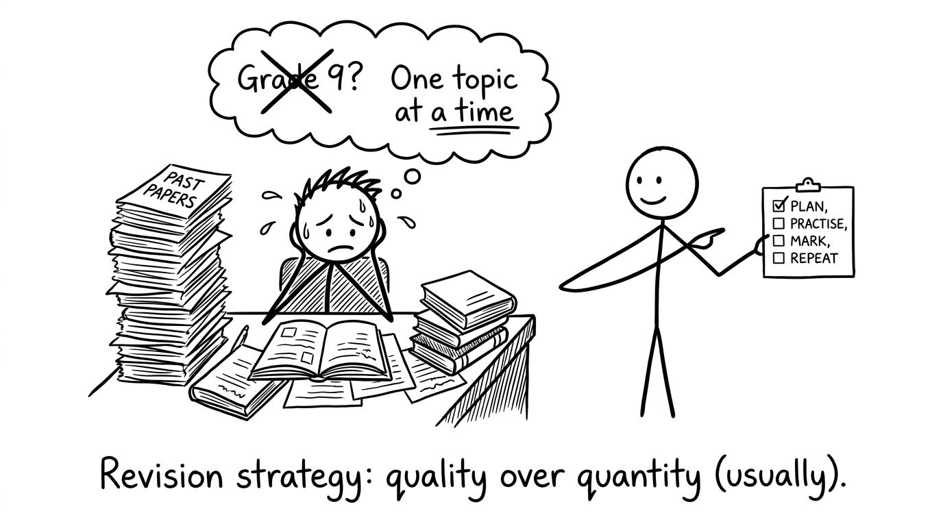 A calm revision checklist beats a mountain of papers