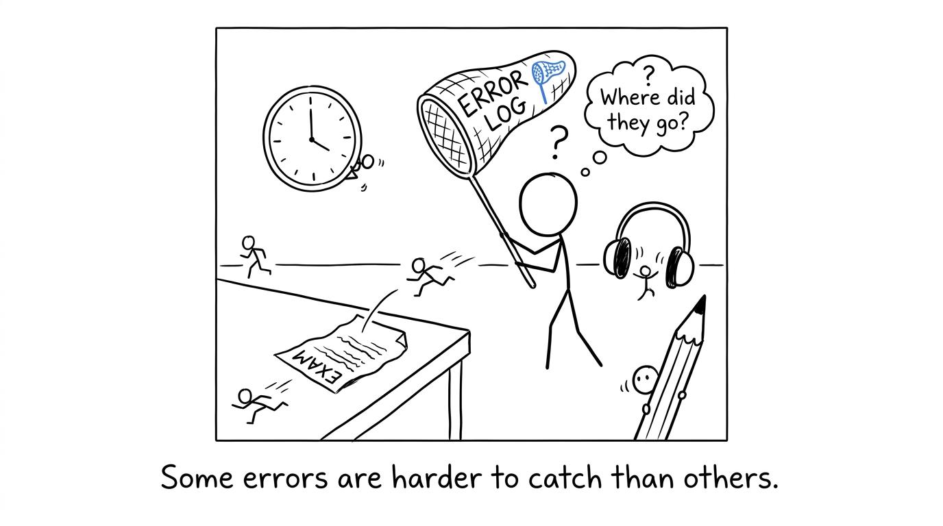 An error log catching marks before they escape