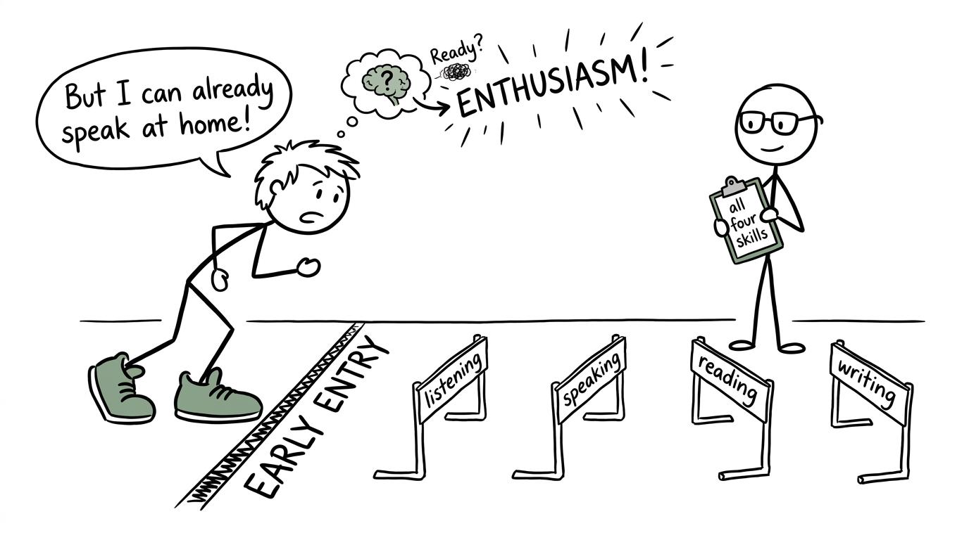 A keen student discovers that early GCSE entry involves four different skills