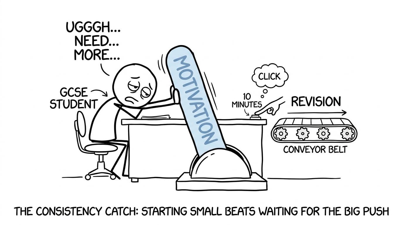 A small revision button succeeds where a giant motivation lever fails