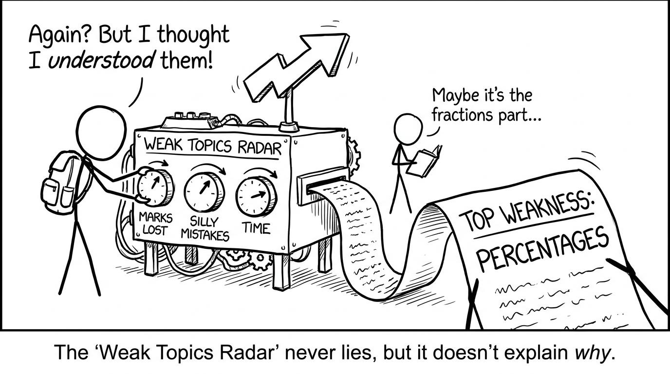A silly machine that prints your weakest topic