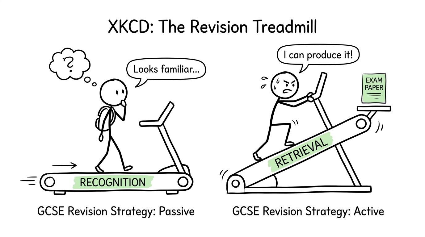 Recognition and retrieval compete on two revision treadmills