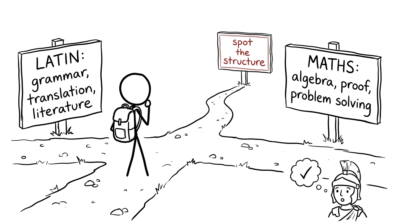 A student discovers that Latin and maths both reward spotting structure