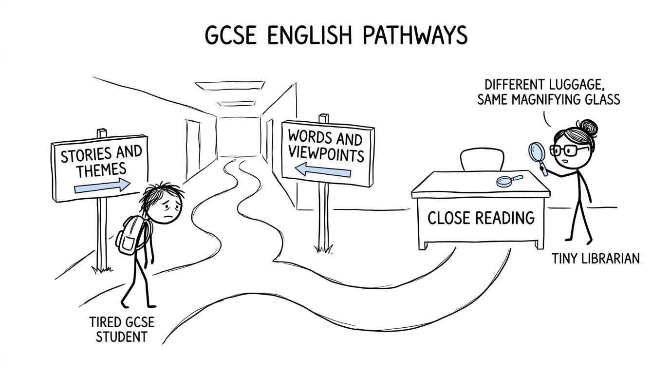 A student discovers that Literature and Language take different paths towards close reading
