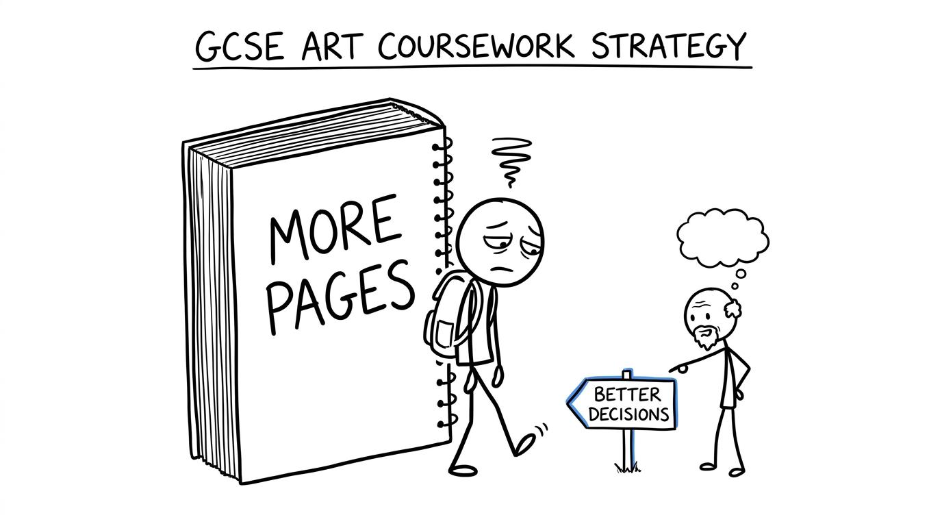 A student chooses better artistic decisions over simply adding more sketchbook pages