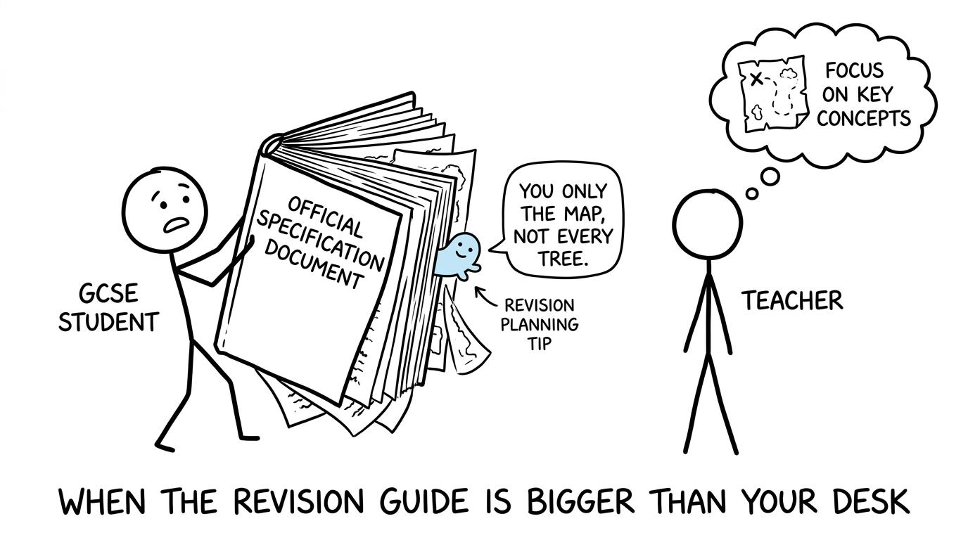 A student discovers that the specification is a map rather than another textbook
