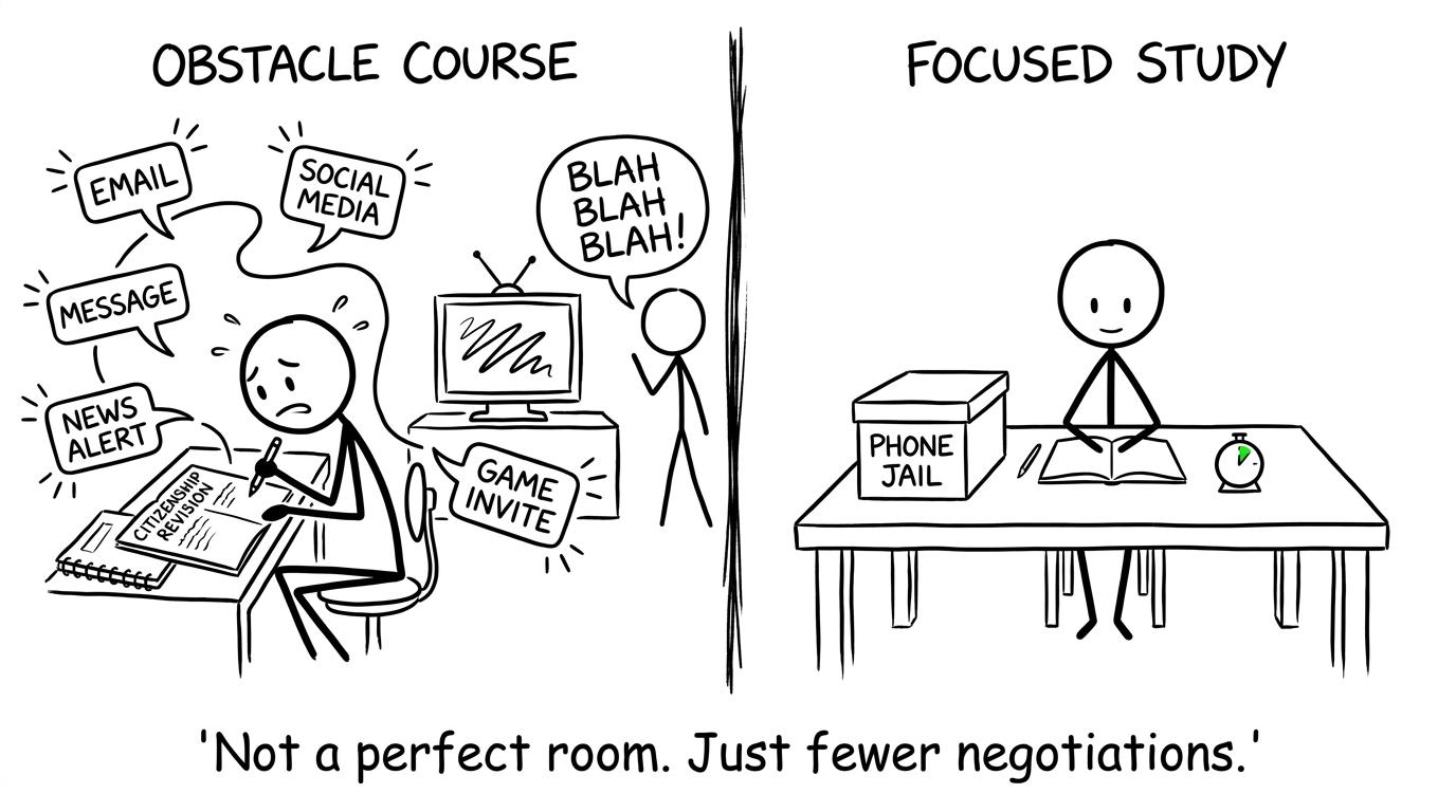 An ordinary table wins by creating fewer distractions