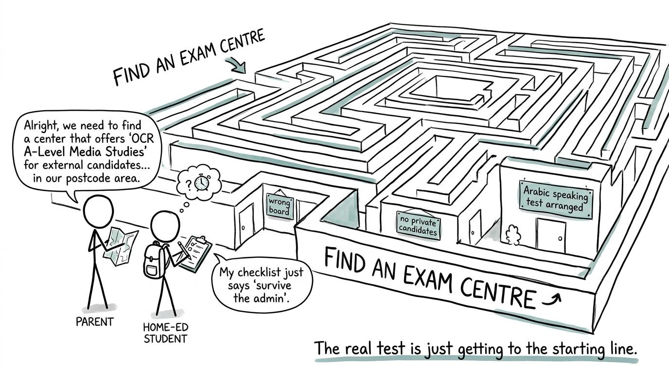 A student navigating the maze of finding an Arabic exam centre