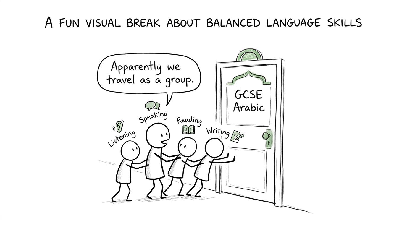 Listening, speaking, reading and writing arrive together for GCSE Arabic