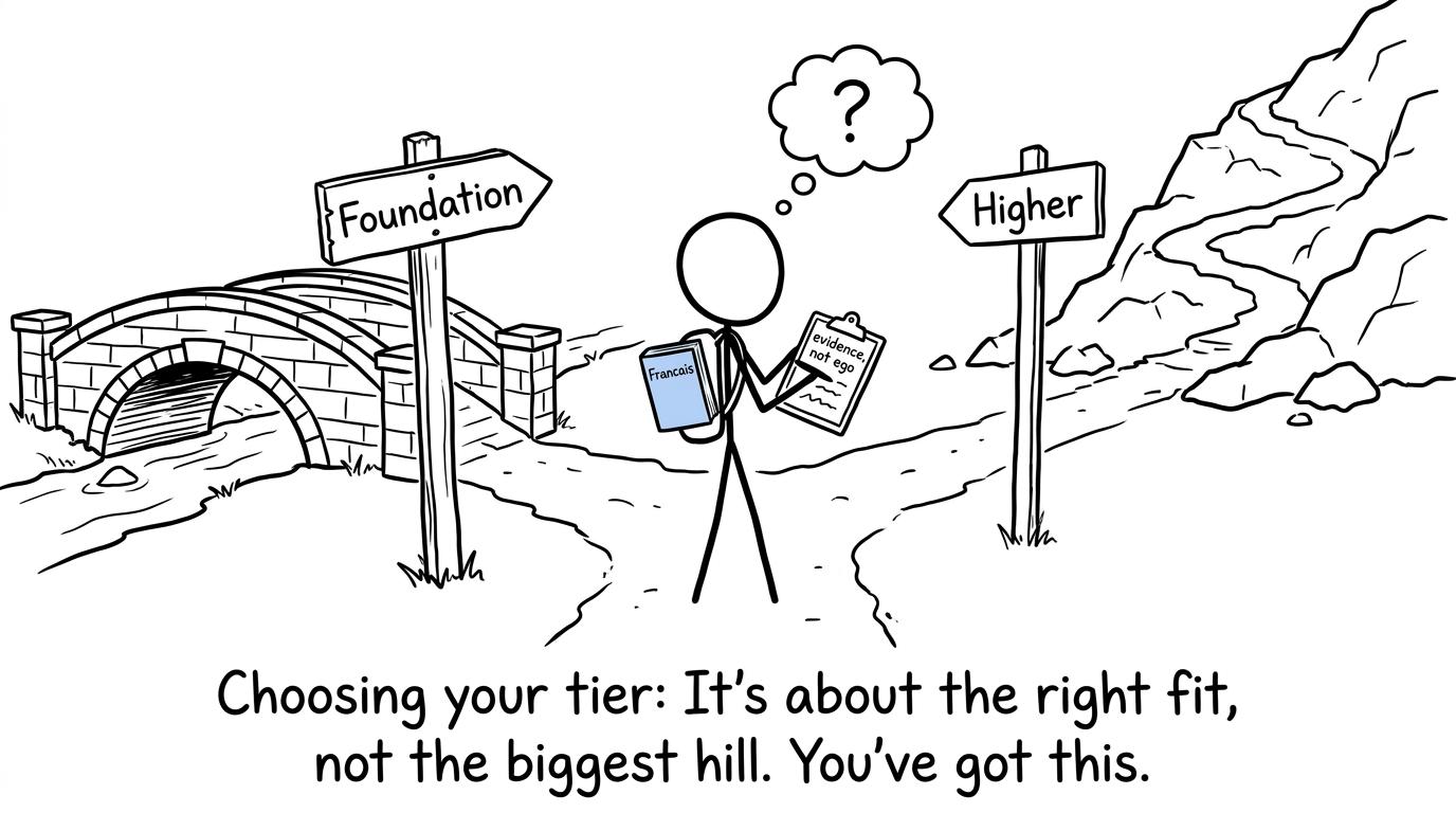 A student choosing between Foundation and Higher using evidence rather than ego