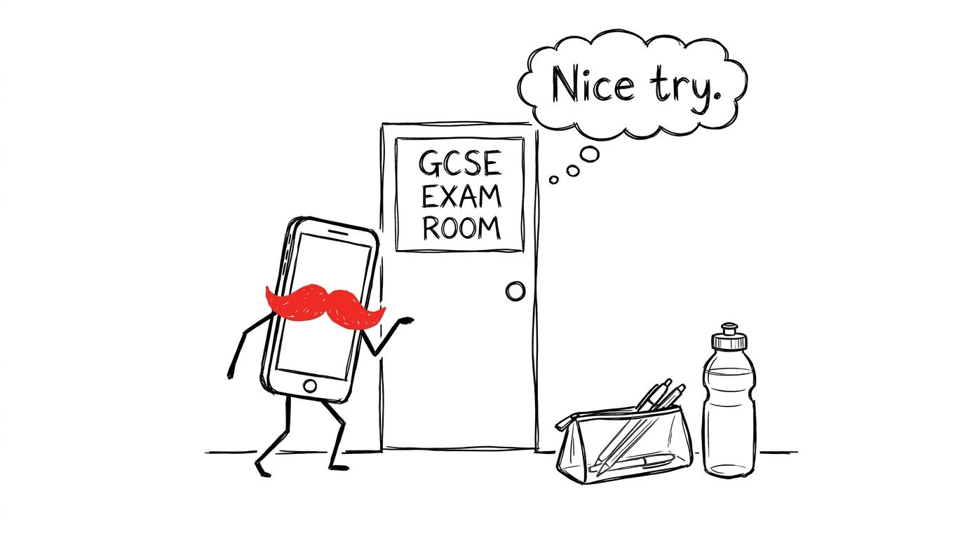 A disguised mobile phone makes an unsuccessful attempt to enter the exam room