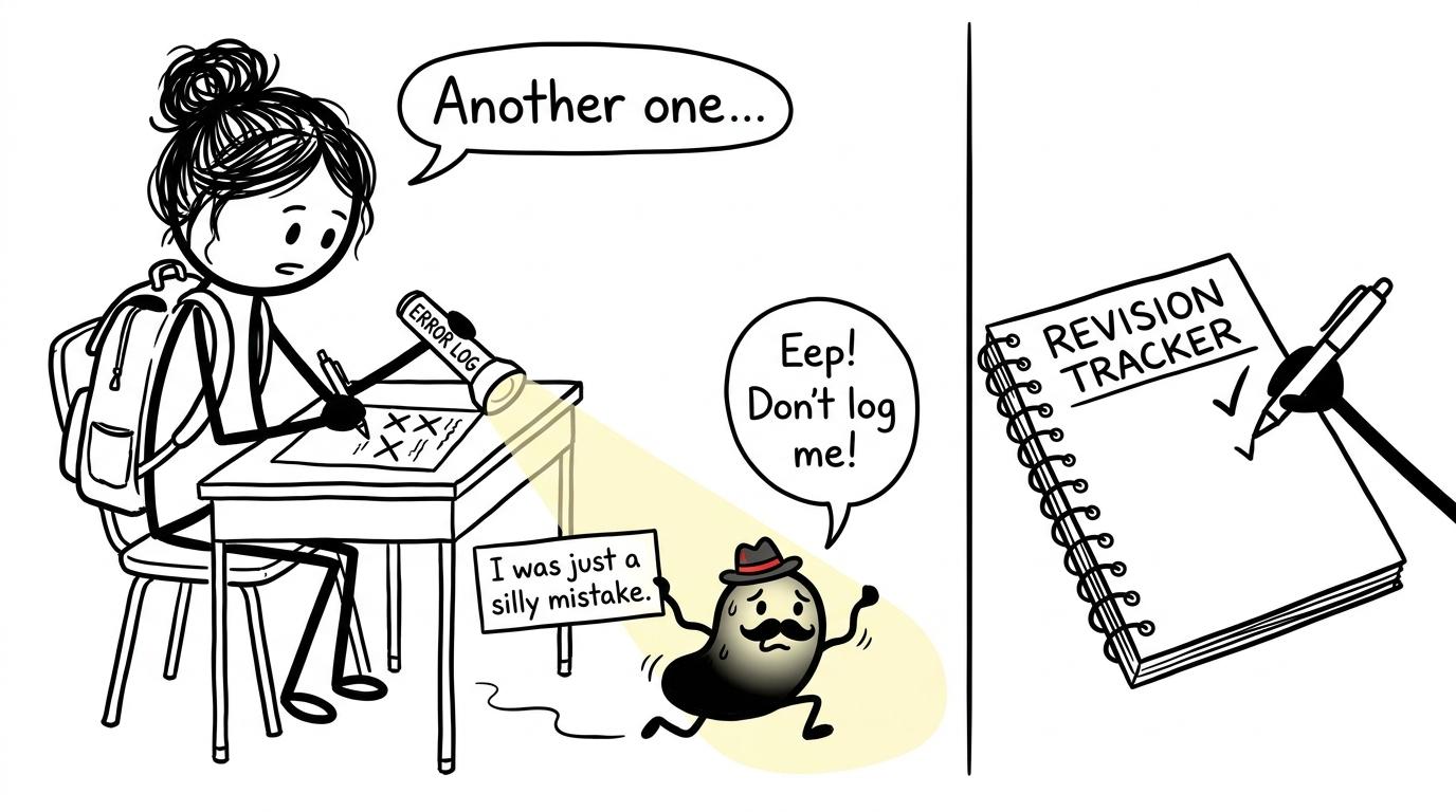 A revision error attempting to escape from a student's error log