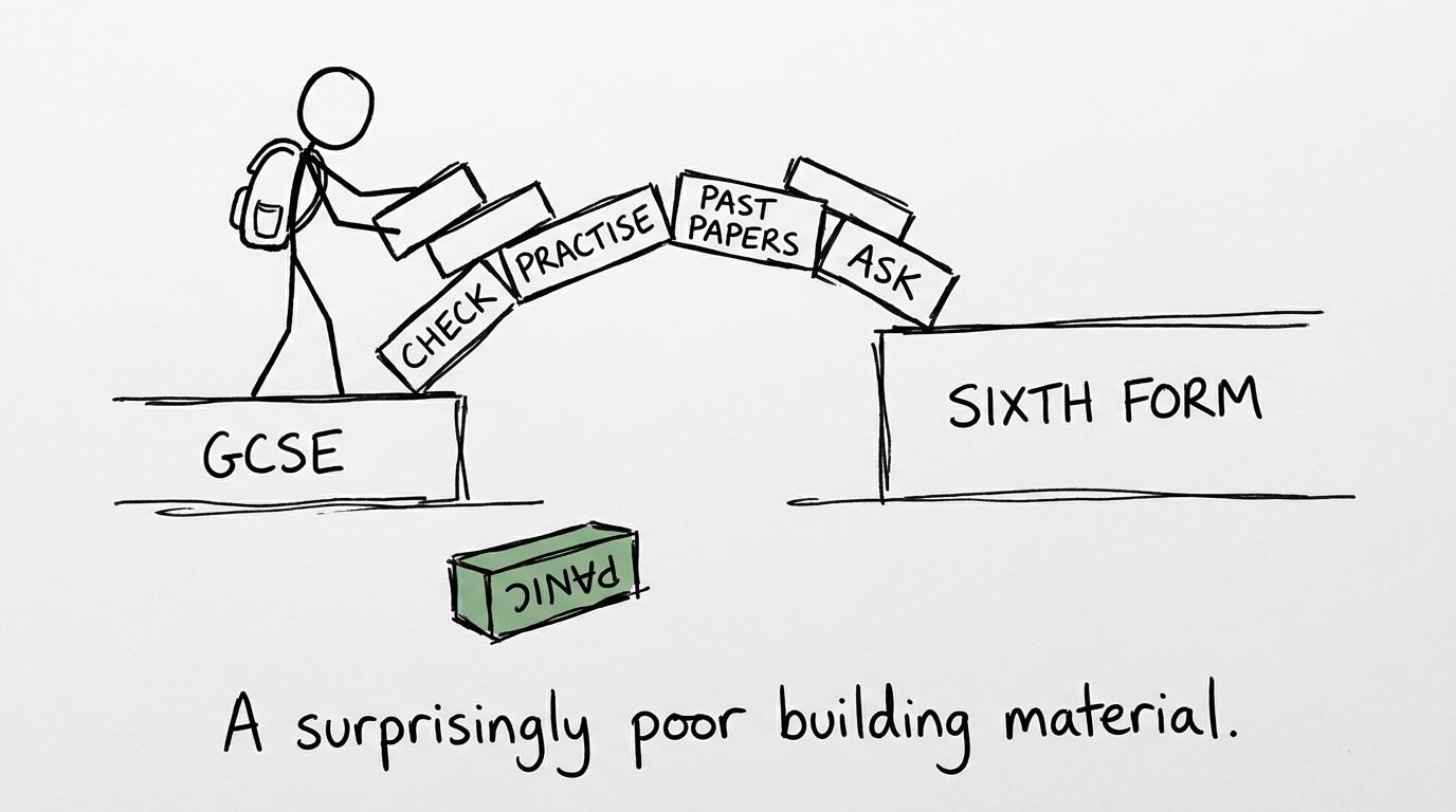A bridge to sixth form is built from checking, practising, past papers and asking for help