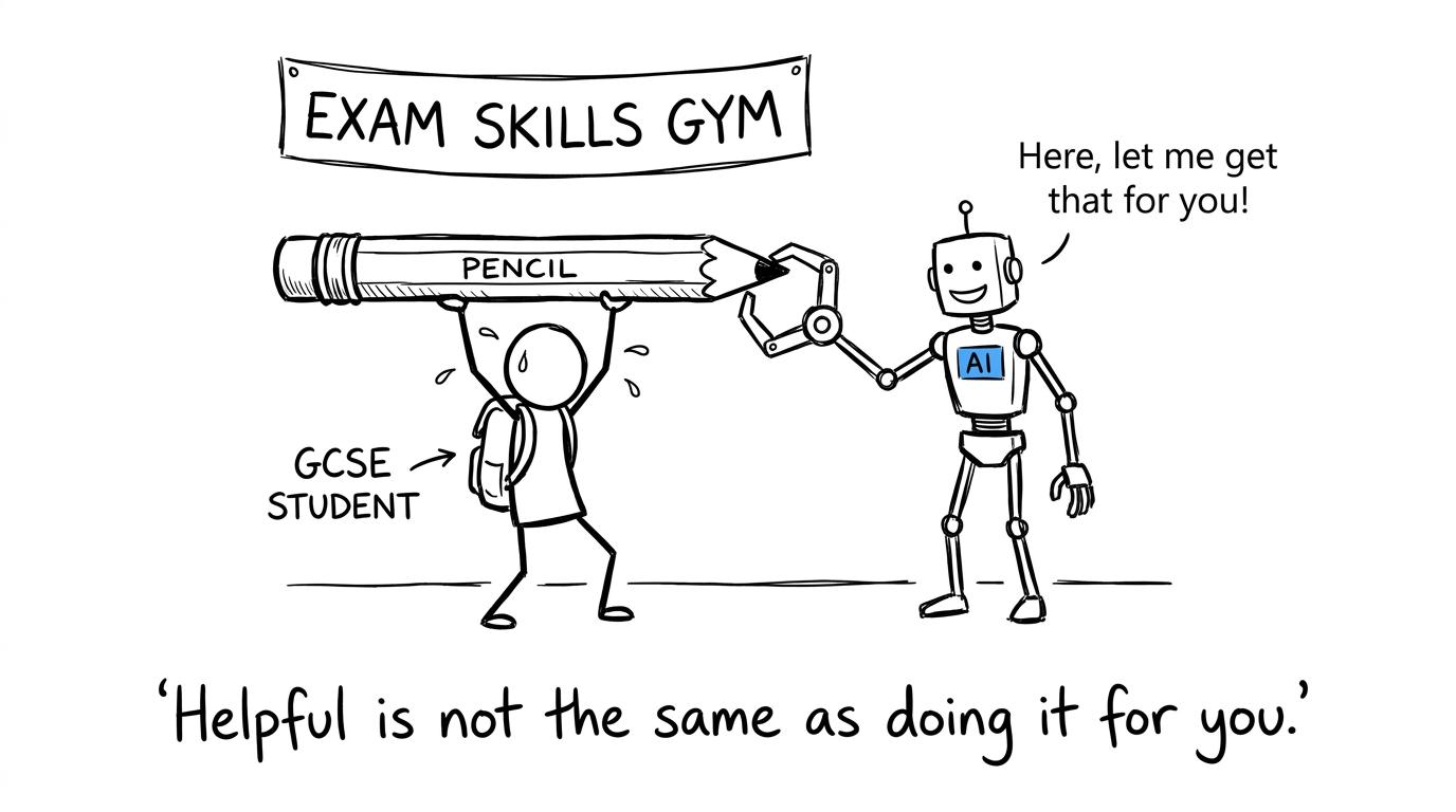 A robot offers to lift the revision pencil for a student