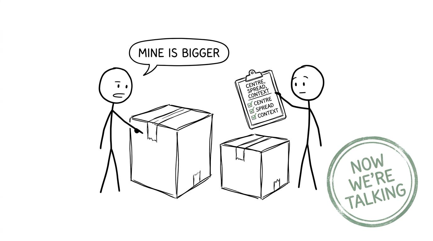 Two students discover that comparing distributions needs more than saying one is bigger