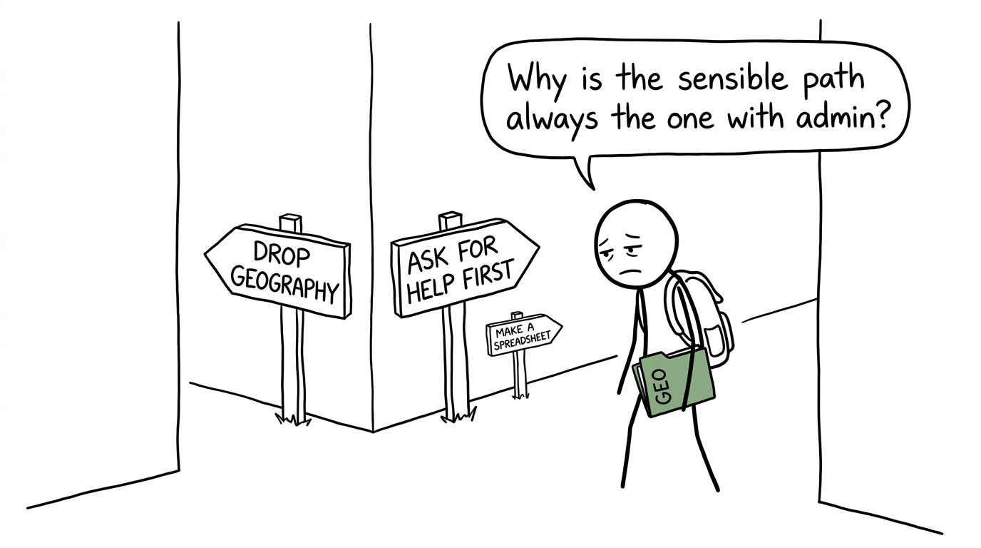A student choosing between dropping Geography and asking for help first