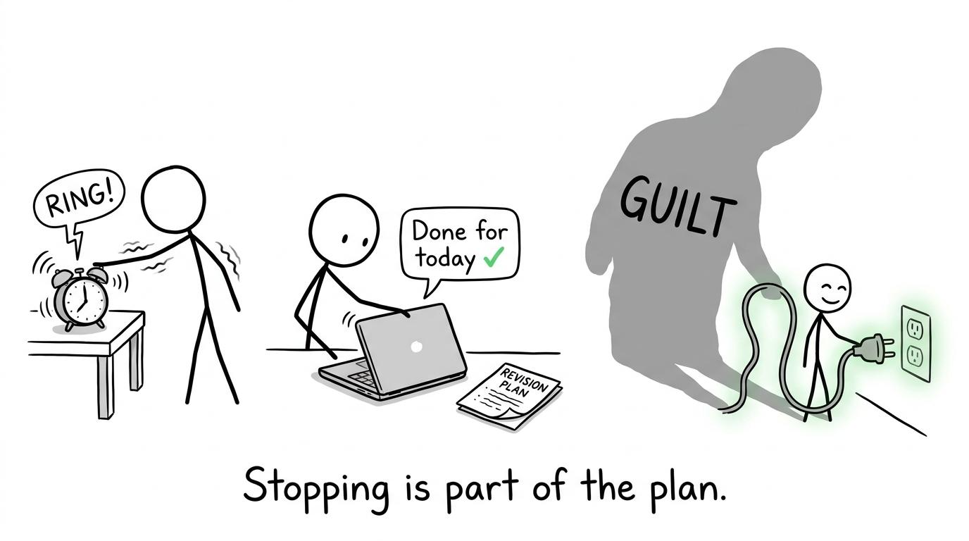 A revision plan switches off guilt at the end of the day