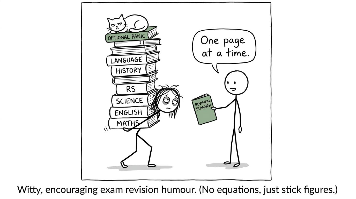 A student balancing an ambitious GCSE workload with a tiny revision planner