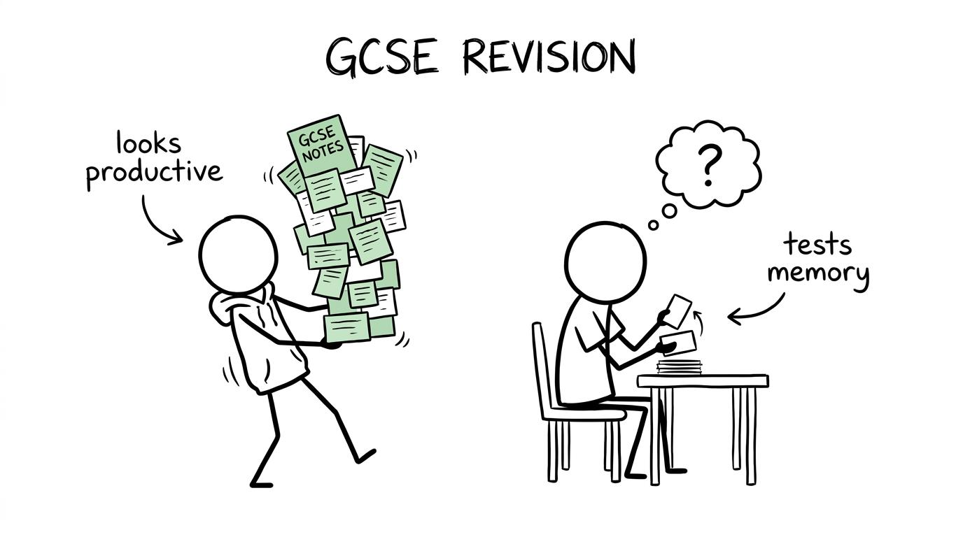 Colour-coded notes competing with active question practice