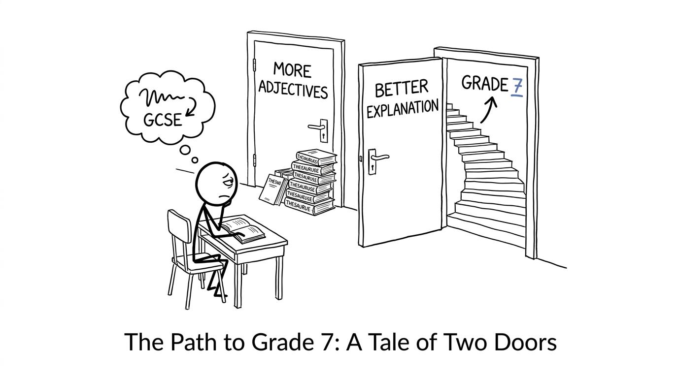 A student chooses better explanation over more adjectives
