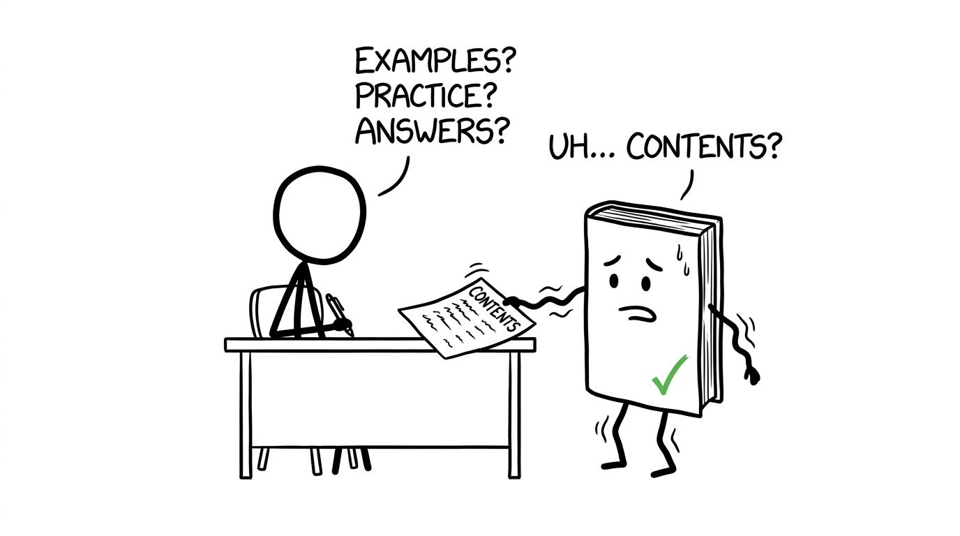 A revision guide faces a student interview about examples, practice and answers