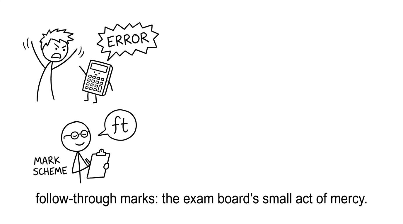 Calculator says ERROR, mark scheme says ft