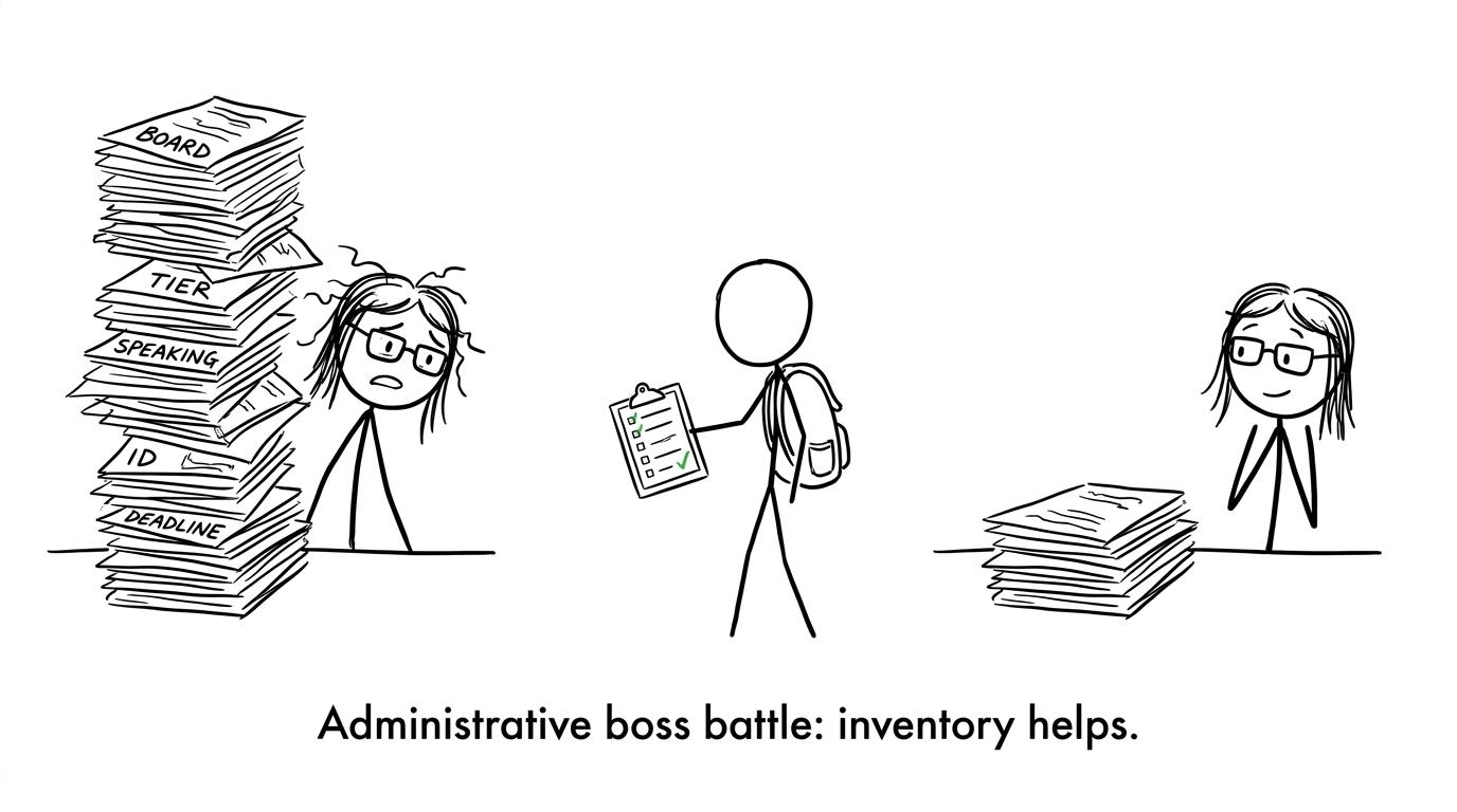 A prepared student faces the administrative exam-centre boss battle