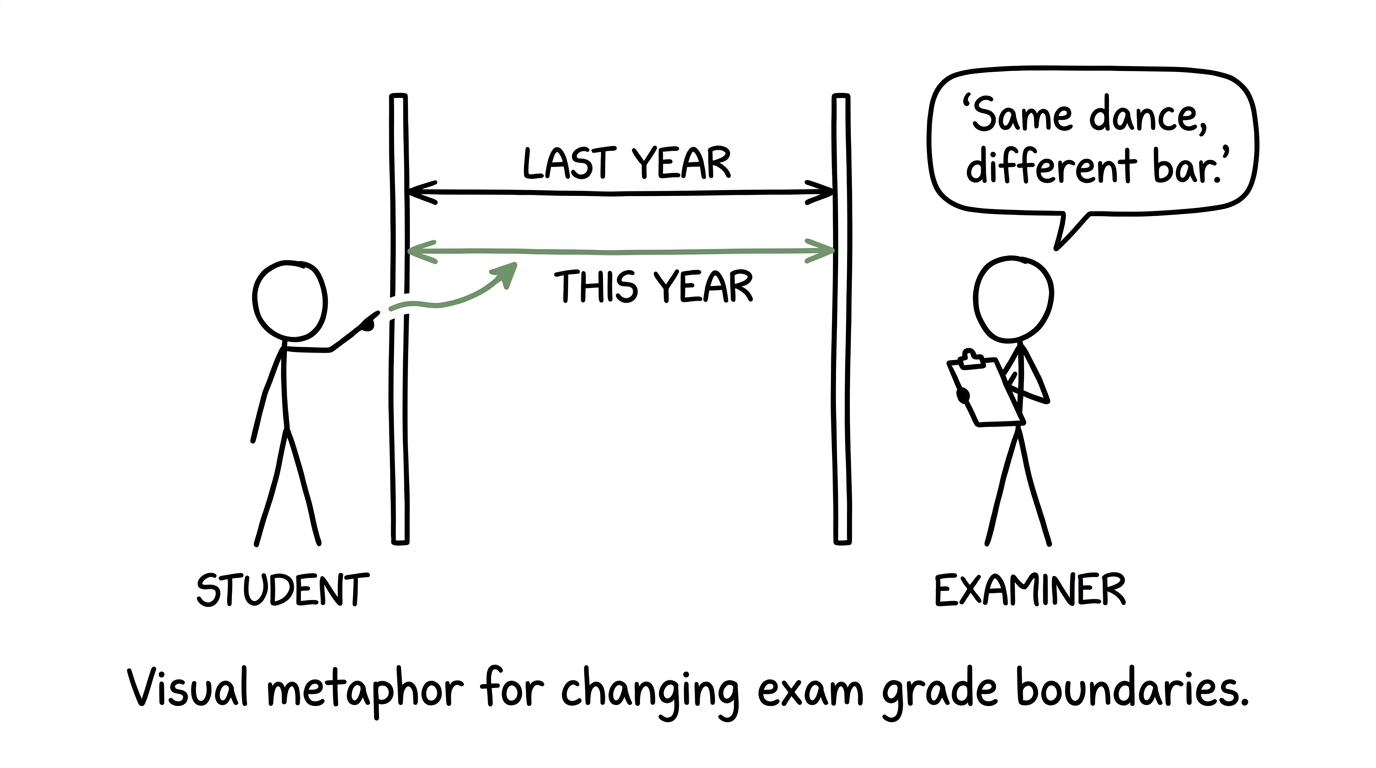 Two changing grade-boundary limbo bars