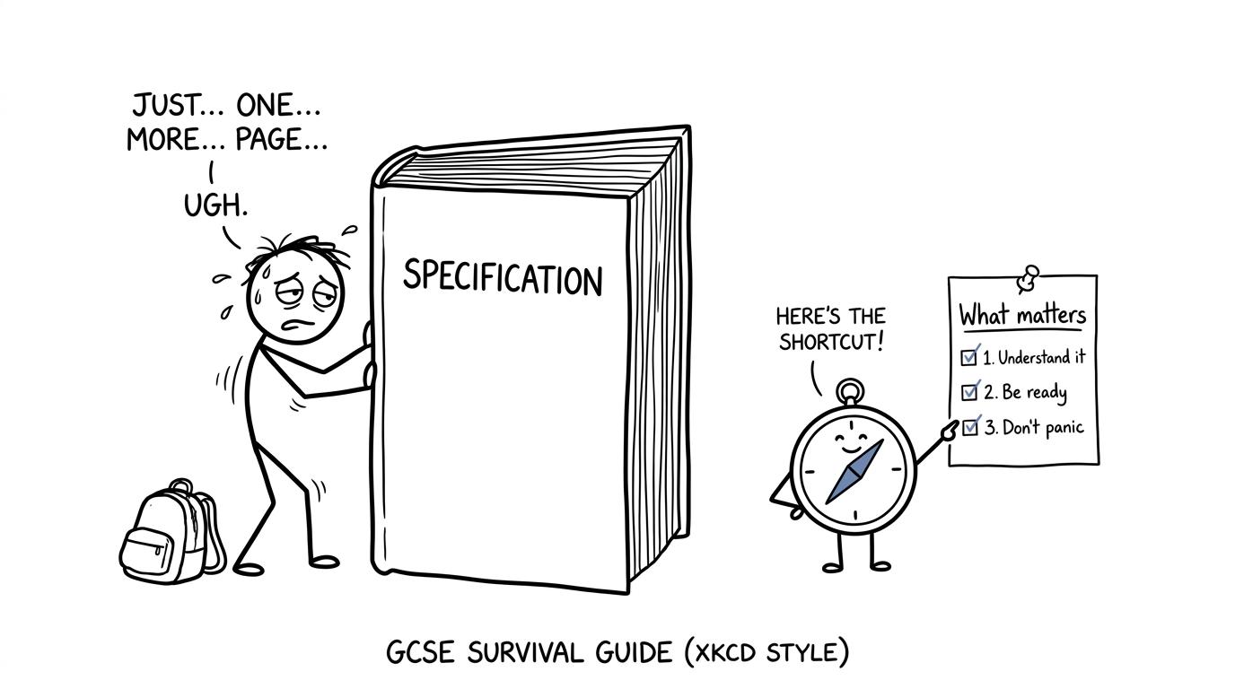 A student discovers that a specification is more useful as a compass than a novel