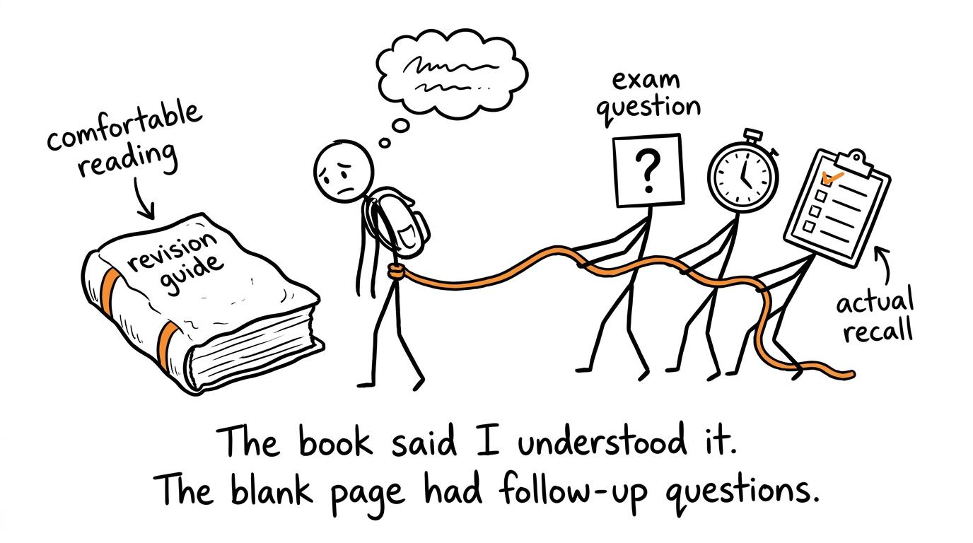 A revision book competing with active recall and exam practice
