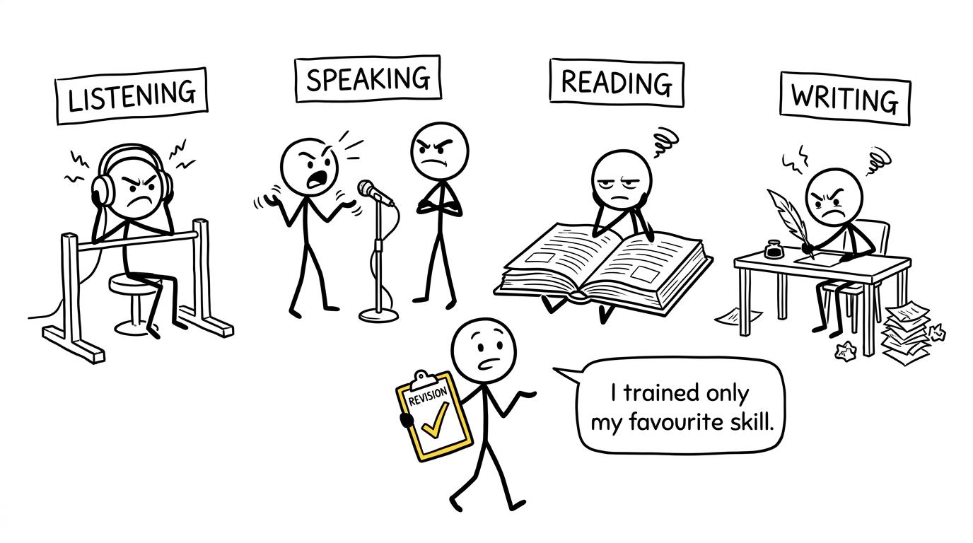 Four language skills waiting to be revised equally