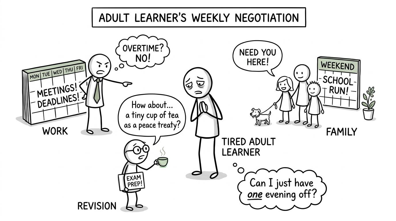 Work, family and revision negotiate over the weekly calendar