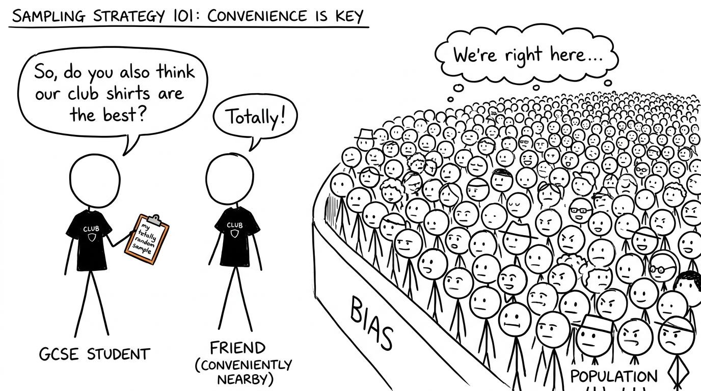 A student discovers that one nearby friend may not represent an entire population