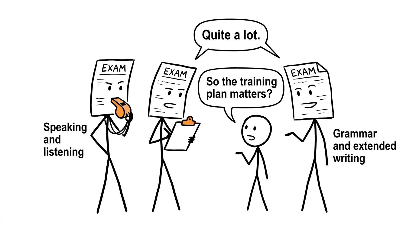 Two comic exam coaches demand different kinds of Arabic preparation