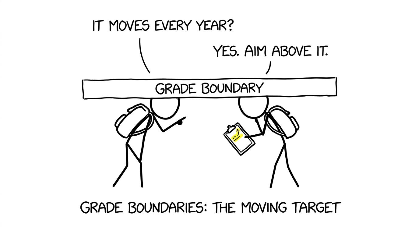 Students discover that the grade-boundary bar moves