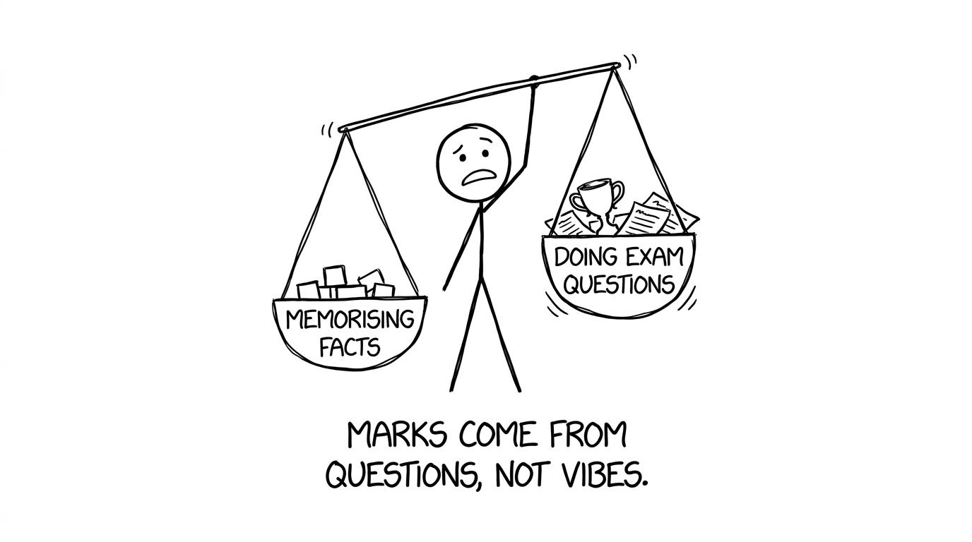 Scales tip towards exam questions