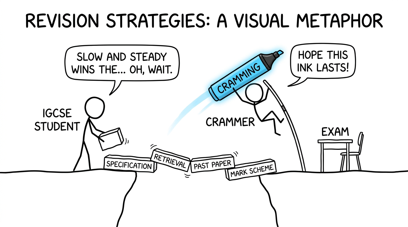 A careful revision bridge beats an ambitious attempt to pole-vault into the exam