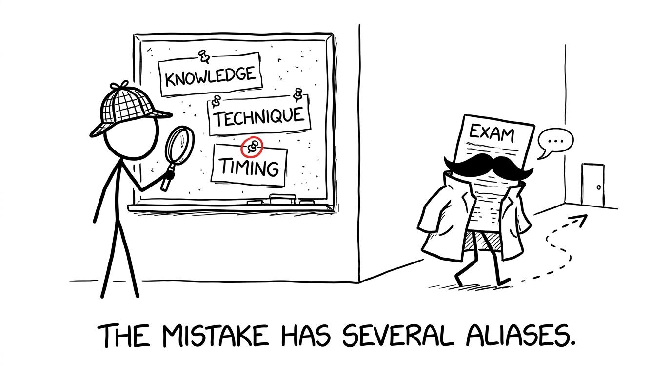 A revision detective identifies the different aliases used by mistakes