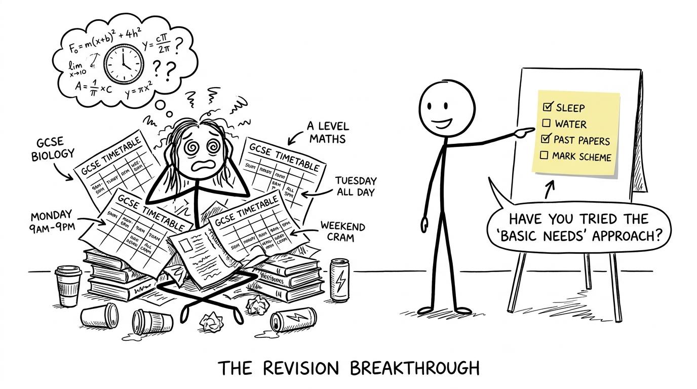 A student finds calm in a tiny checklist