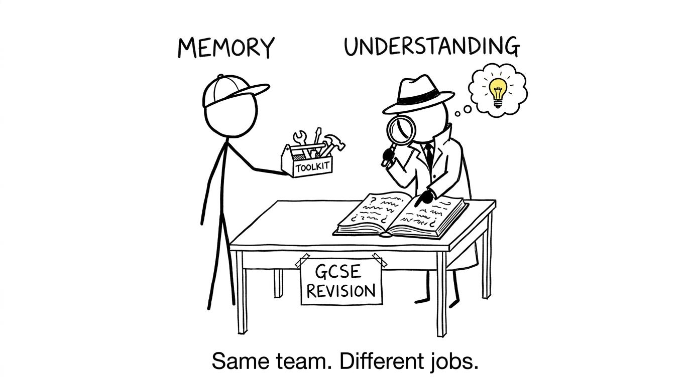Memory and understanding work as a team but have different jobs