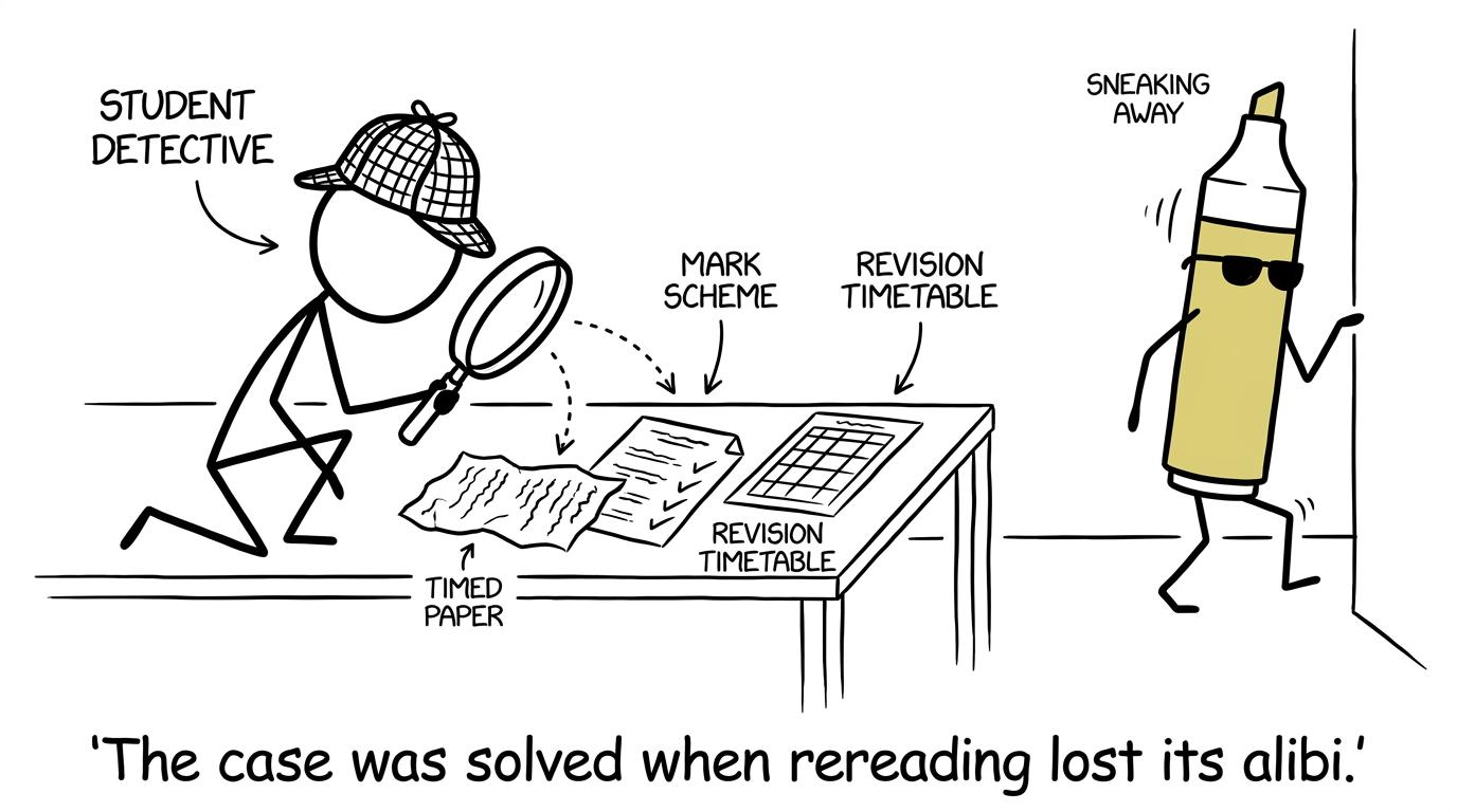 A revision detective investigating timed papers and mark schemes