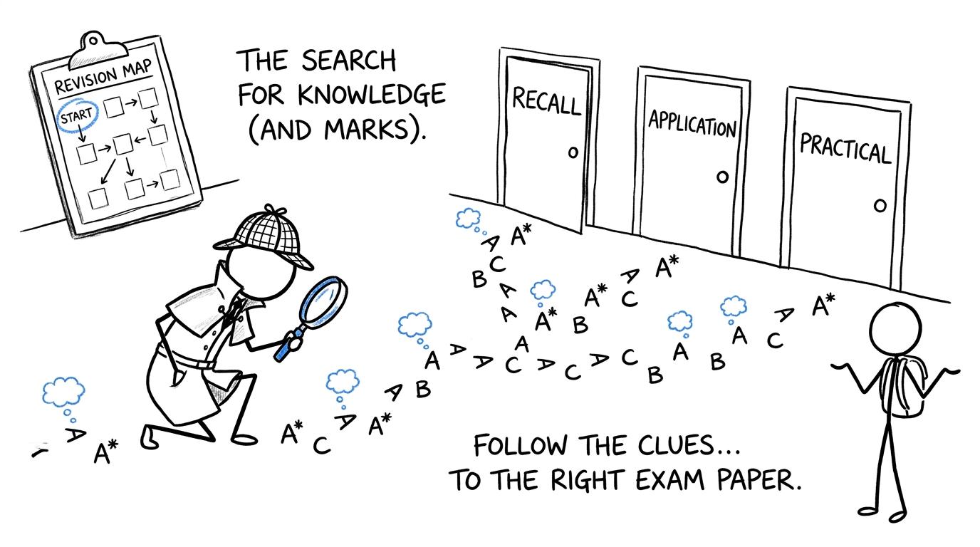A revision detective follows lost marks towards recall, application and practical skills